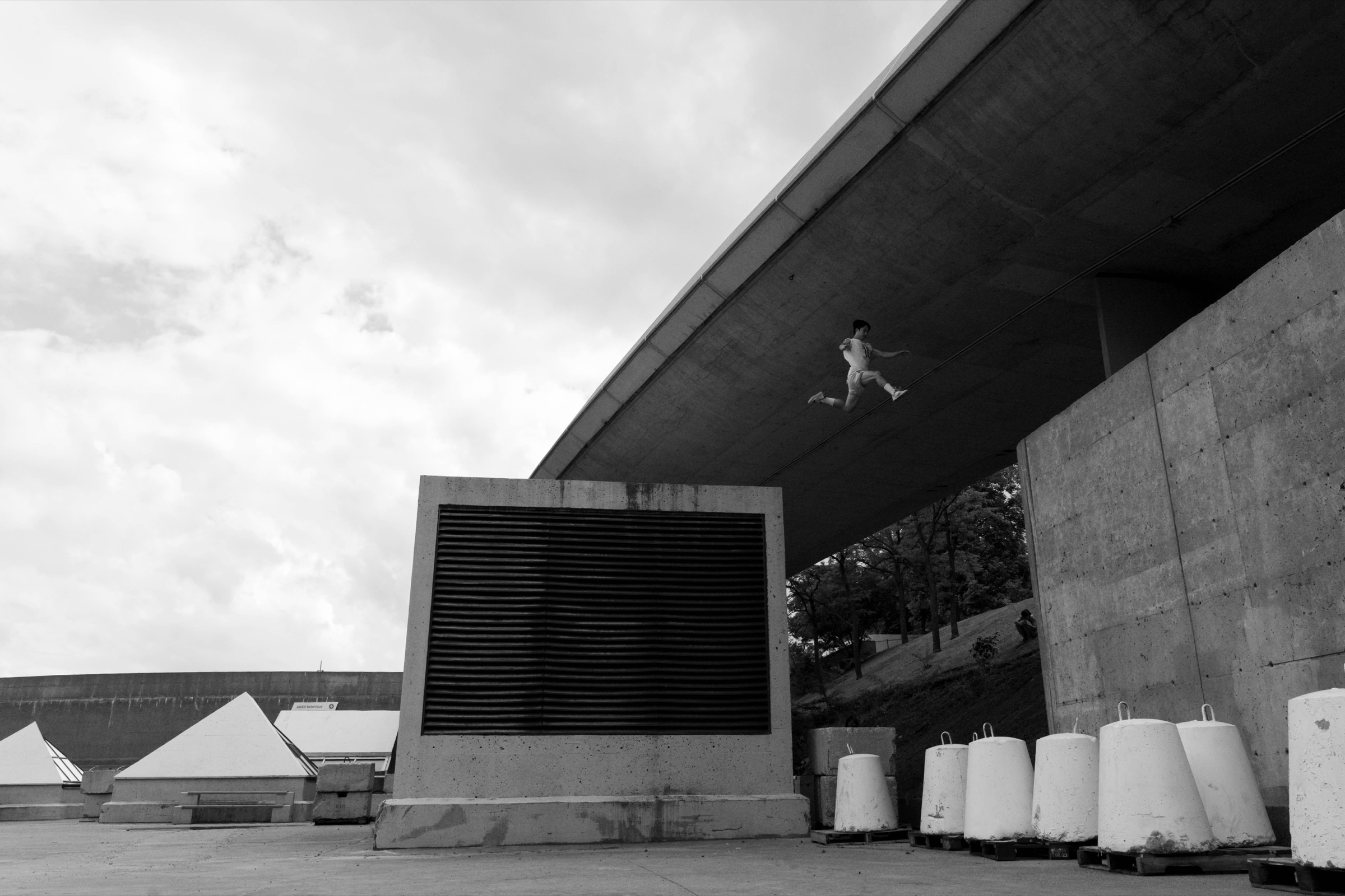 Dylan Cheung striding over a classic gap in Montreal